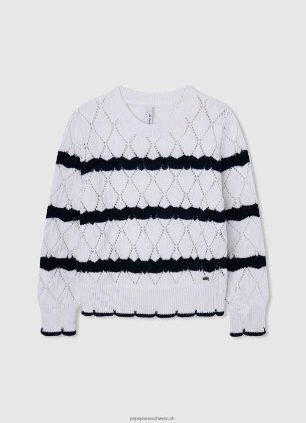 durchbrochener Jersey mit Streifenmuster Mädchen Pepe Jeans Mousse 84XH6T1410