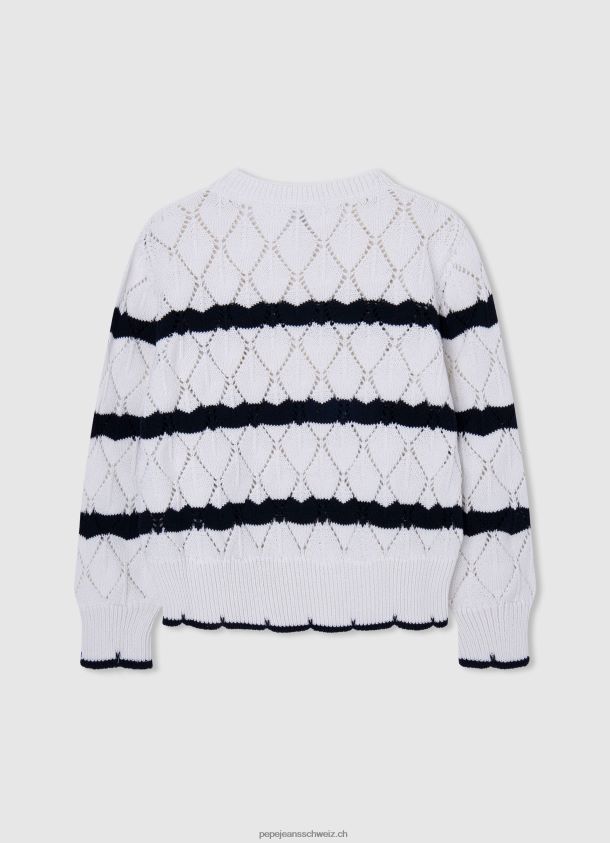 durchbrochener Jersey mit Streifenmuster Mädchen Pepe Jeans Mousse 84XH6T1410