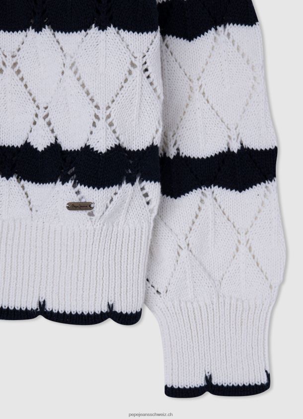 durchbrochener Jersey mit Streifenmuster Mädchen Pepe Jeans Mousse 84XH6T1410