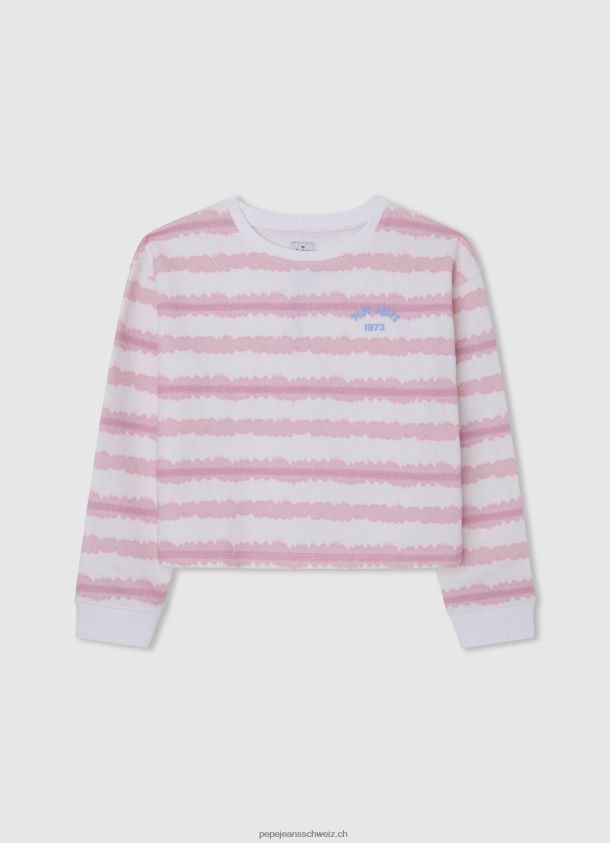 durchbrochener Jersey mit Streifenmuster Mädchen Pepe Jeans Mousse 84XH6T1410