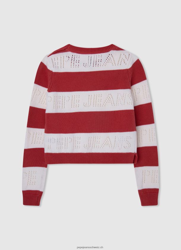 gestreifter Baumwolljersey Mädchen Pepe Jeans studiorot 84XH6T1402