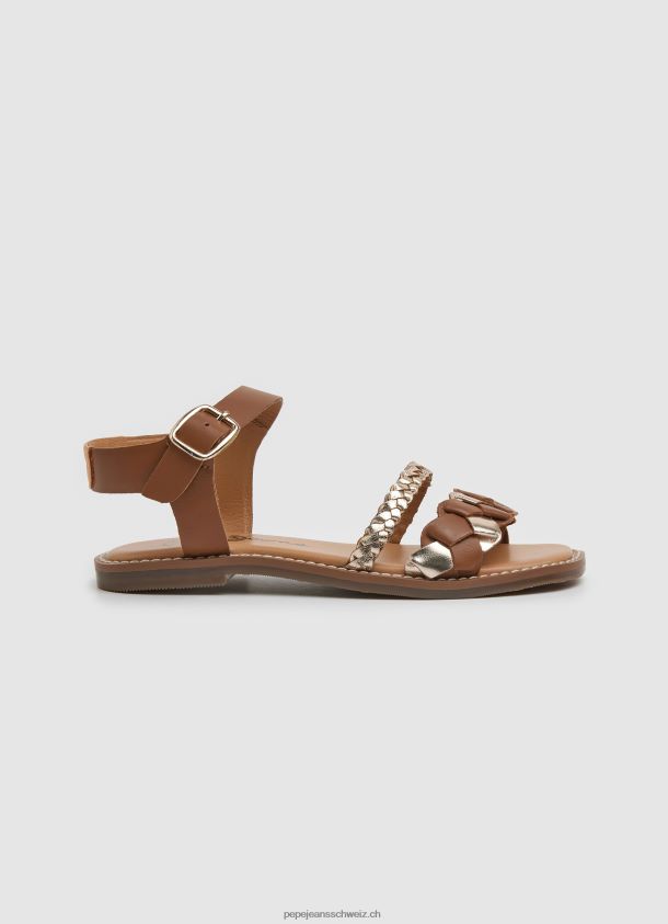 Irma geflochtene Ledersandalen Mädchen Pepe Jeans bräunen 84XH6T1337