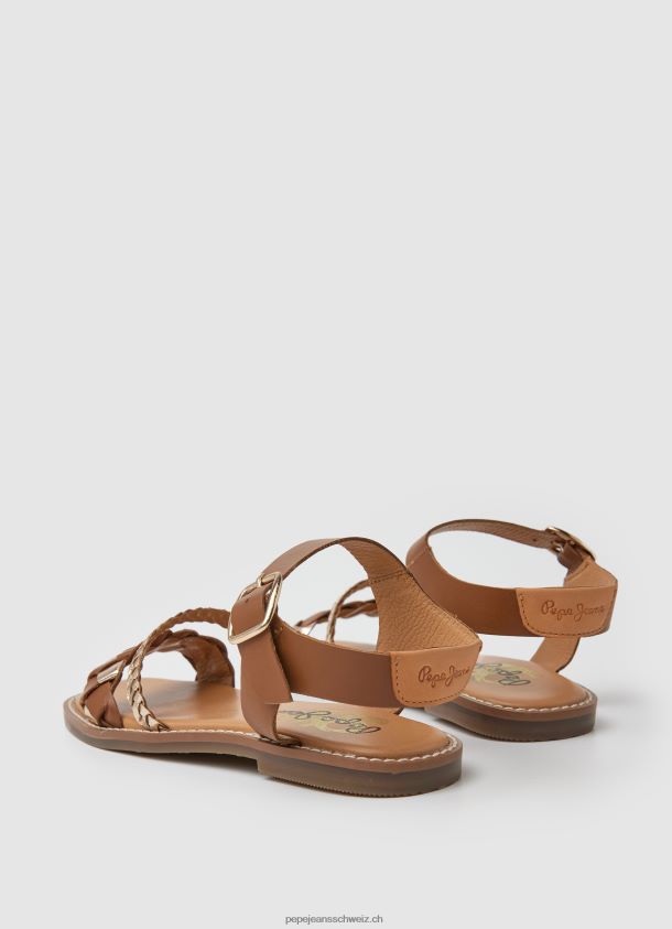Irma geflochtene Ledersandalen Mädchen Pepe Jeans bräunen 84XH6T1337