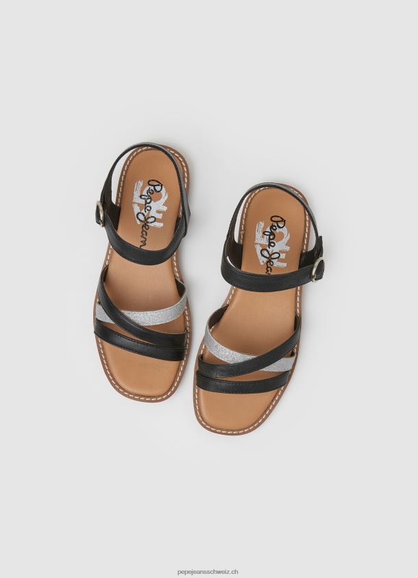 irma göttliche ledersandalen Mädchen Pepe Jeans Schwarz 84XH6T1336