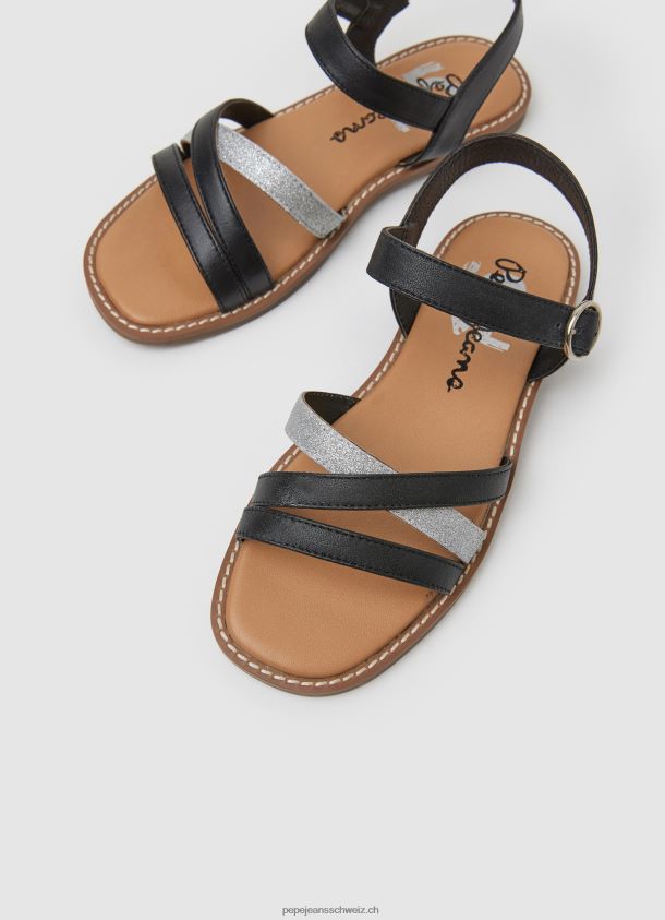 irma göttliche ledersandalen Mädchen Pepe Jeans Schwarz 84XH6T1336