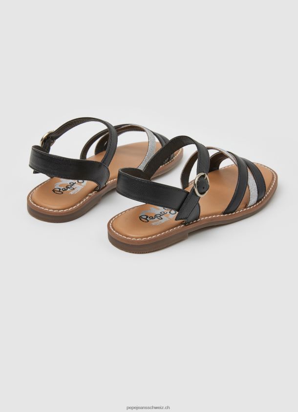 irma göttliche ledersandalen Mädchen Pepe Jeans Schwarz 84XH6T1336