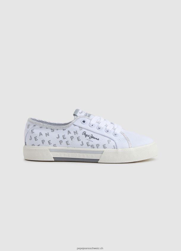 Brady glänzende grundlegende Turnschuhe Mädchen Pepe Jeans Weiss 84XH6T1323