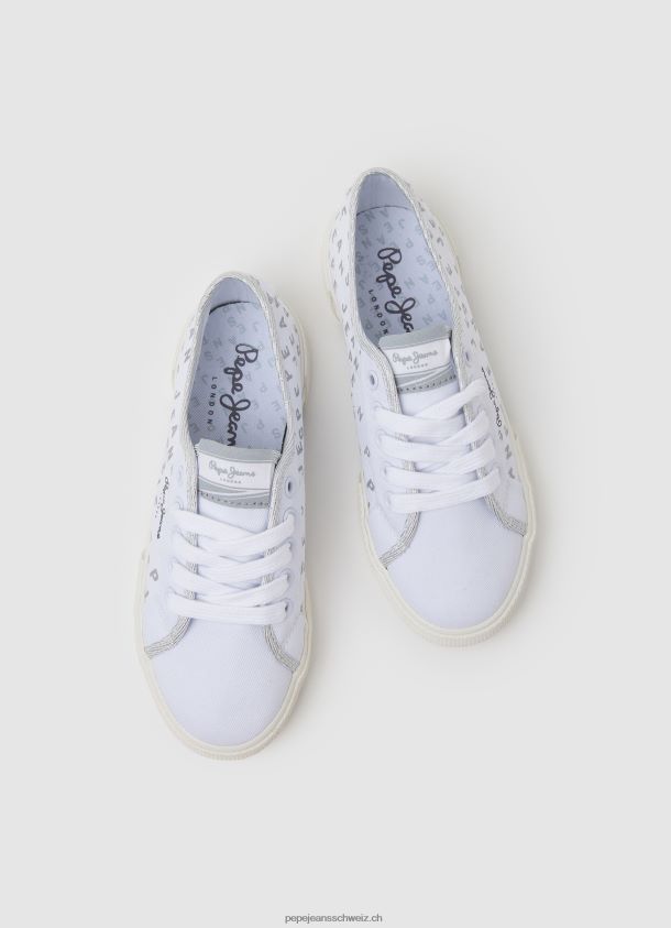 Brady glänzende grundlegende Turnschuhe Mädchen Pepe Jeans Weiss 84XH6T1323