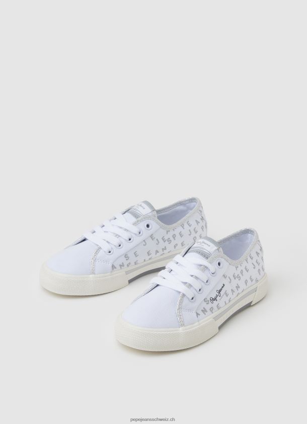 Brady glänzende grundlegende Turnschuhe Mädchen Pepe Jeans Weiss 84XH6T1323