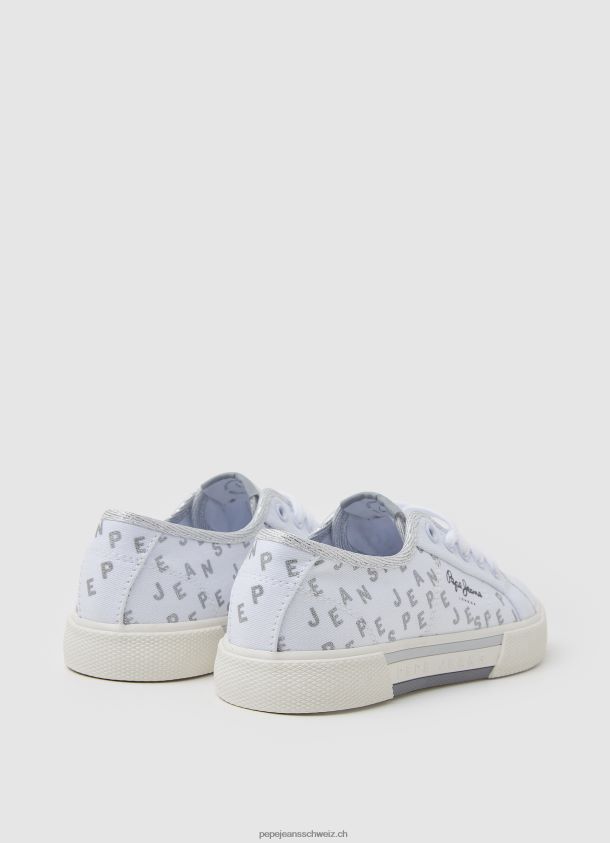 Brady glänzende grundlegende Turnschuhe Mädchen Pepe Jeans Weiss 84XH6T1323