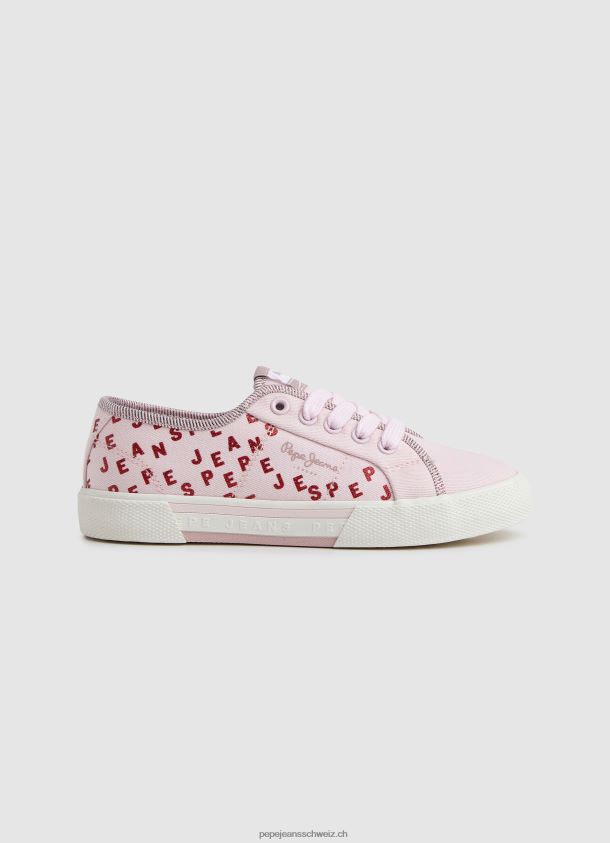 Brady glänzende grundlegende Turnschuhe Mädchen Pepe Jeans zartes Rosa 84XH6T1322