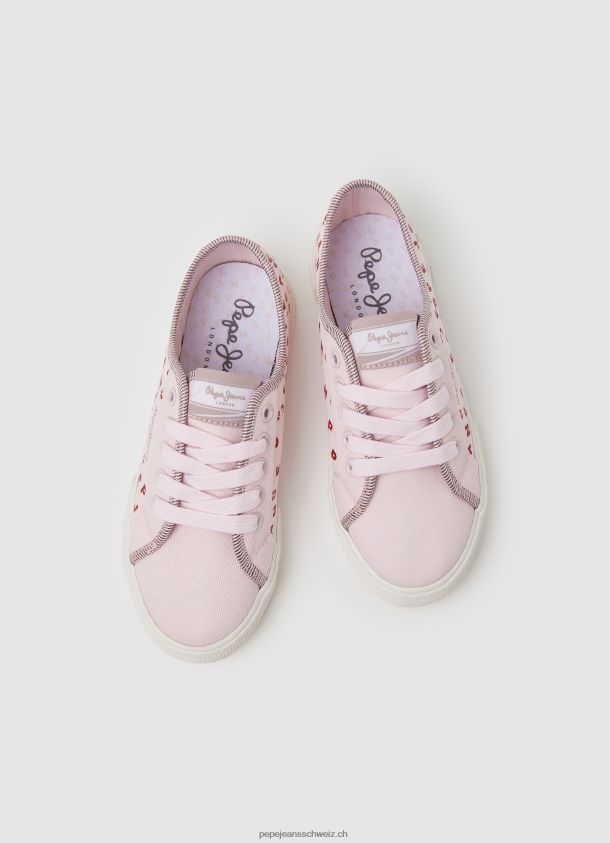 Brady glänzende grundlegende Turnschuhe Mädchen Pepe Jeans zartes Rosa 84XH6T1322