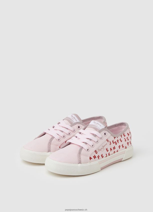 Brady glänzende grundlegende Turnschuhe Mädchen Pepe Jeans zartes Rosa 84XH6T1322