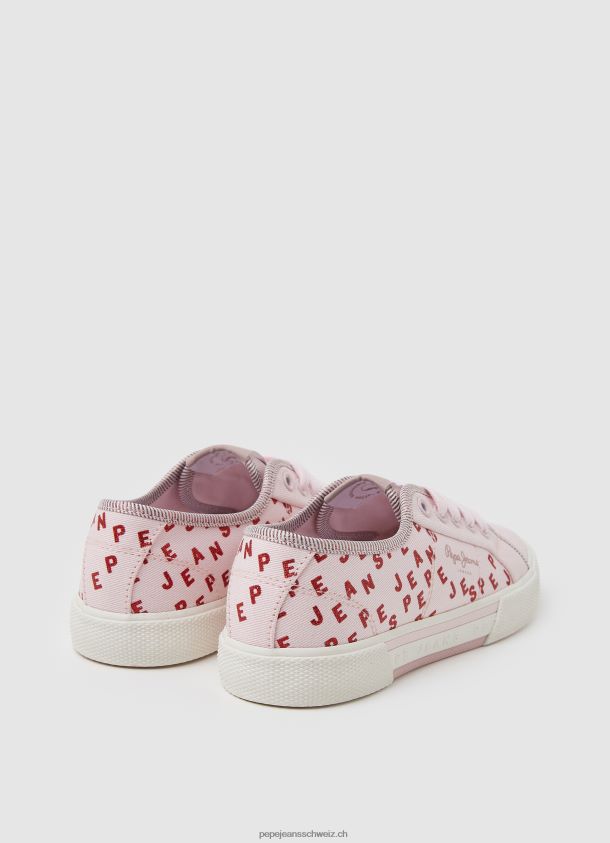 Brady glänzende grundlegende Turnschuhe Mädchen Pepe Jeans zartes Rosa 84XH6T1322