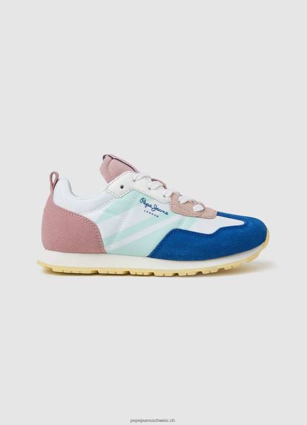 Kombinierte Turnschuhe mit Foster-Print Mädchen Pepe Jeans Blau 84XH6T1317