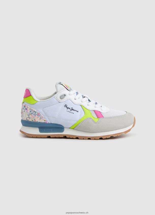 brit neon kombinierte turnschuhe Mädchen Pepe Jeans Weiss 84XH6T1316