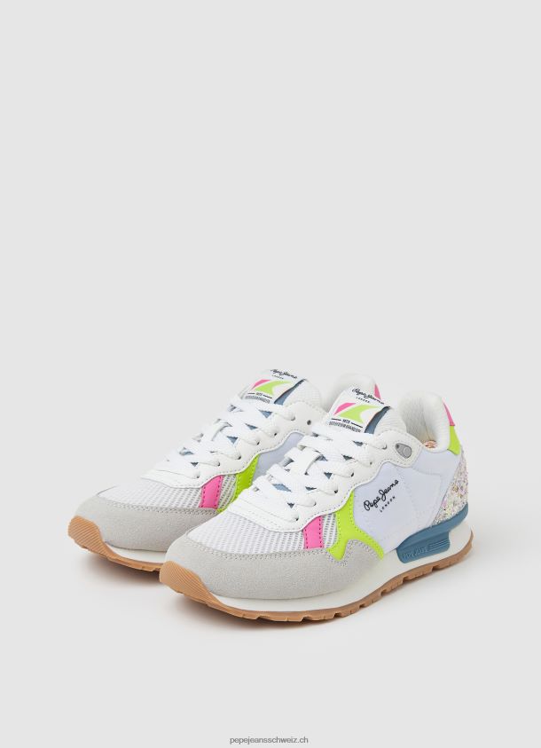 brit neon kombinierte turnschuhe Mädchen Pepe Jeans Weiss 84XH6T1316