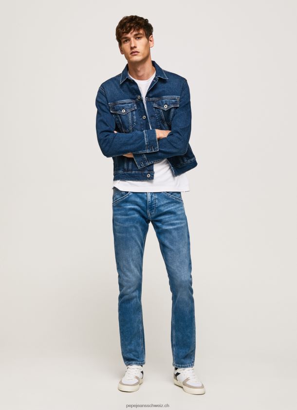 Track-Jeans mit normaler Passform und mittelhohem Bund Männer Pepe Jeans Denim 84XH6T803