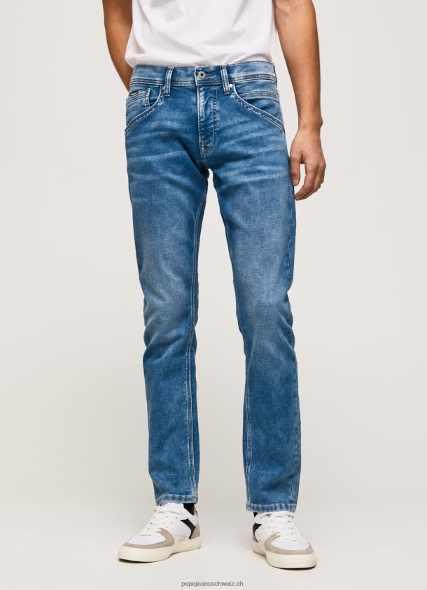 Track-Jeans mit normaler Passform und mittelhohem Bund Männer Pepe Jeans Denim 84XH6T803