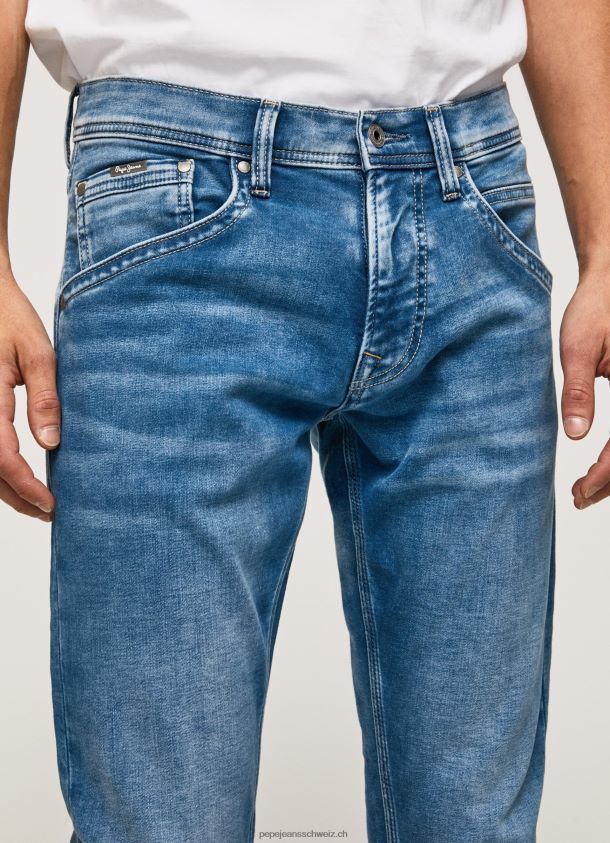 Track-Jeans mit normaler Passform und mittelhohem Bund Männer Pepe Jeans Denim 84XH6T803