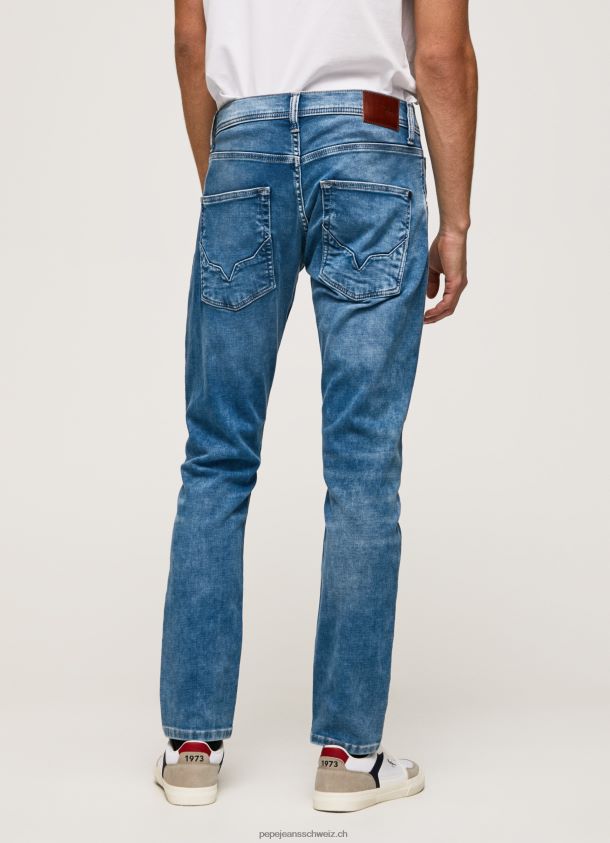 Track-Jeans mit normaler Passform und mittelhohem Bund Männer Pepe Jeans Denim 84XH6T803
