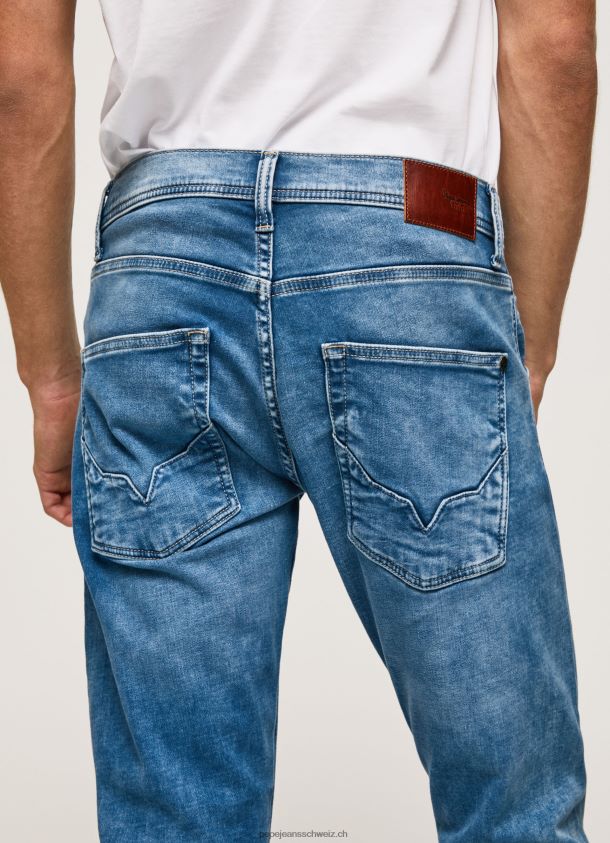 Track-Jeans mit normaler Passform und mittelhohem Bund Männer Pepe Jeans Denim 84XH6T803