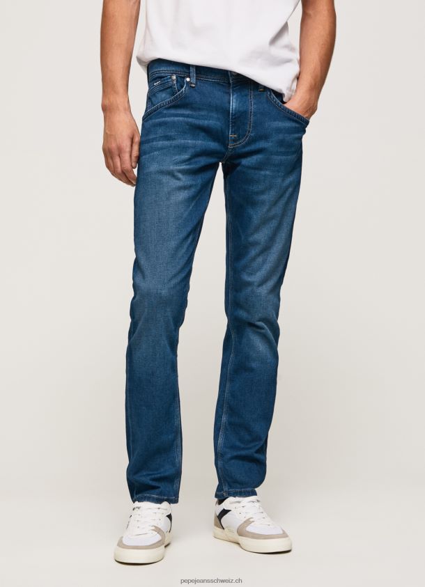 Track-Jeans mit normaler Passform und mittelhohem Bund Männer Pepe Jeans Denim 84XH6T804