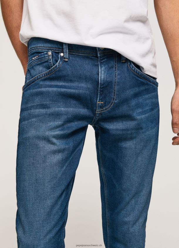 Track-Jeans mit normaler Passform und mittelhohem Bund Männer Pepe Jeans Denim 84XH6T804