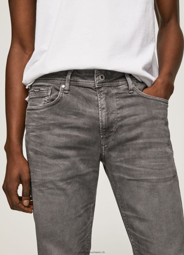 schmal zulaufende Regular-Jeans Männer Pepe Jeans modernes grau 84XH6T1118