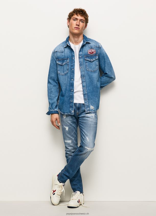 stanley mittelhohe jeans mit normaler passform Männer Pepe Jeans Denim 84XH6T808