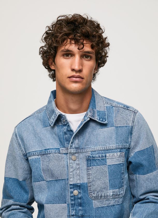 Lässig geschnittenes Denim-Überhemd Männer Pepe Jeans Denim 84XH6T817