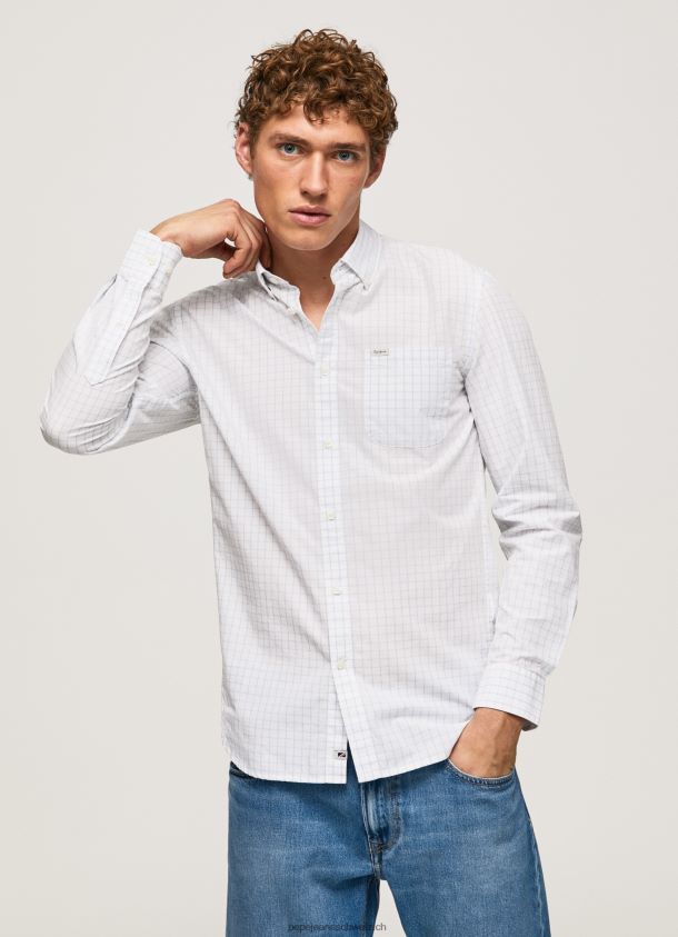 Larry schmal geschnittenes Popeline-Hemd Männer Pepe Jeans blau bleichen 84XH6T1028