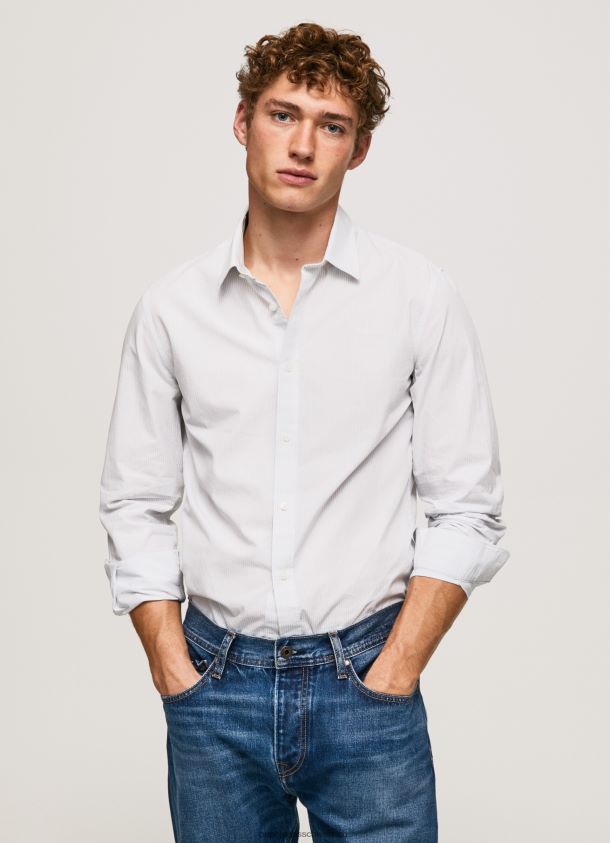 Lawrence schmal geschnittenes Popeline-Hemd Männer Pepe Jeans blau bleichen 84XH6T1050