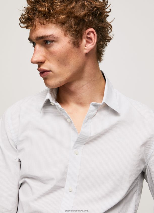 Lawrence schmal geschnittenes Popeline-Hemd Männer Pepe Jeans blau bleichen 84XH6T1050