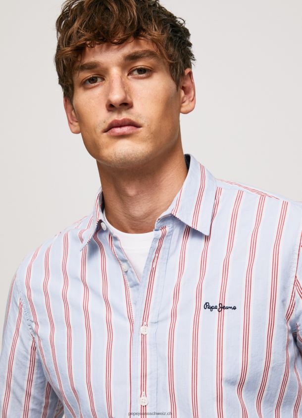 Lister Fil-a-Fil-Hemd mit schmaler Passform Männer Pepe Jeans studiorot 84XH6T1065