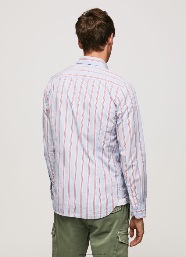 Lister Fil-a-Fil-Hemd mit schmaler Passform Männer Pepe Jeans studiorot 84XH6T1065