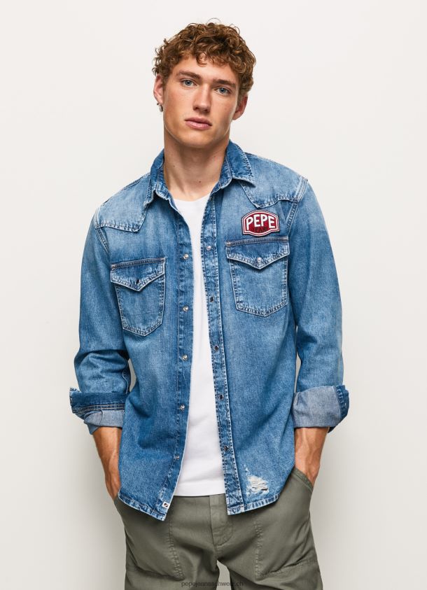 Noah Jeanshemd in normaler Passform Männer Pepe Jeans Denim 84XH6T1049