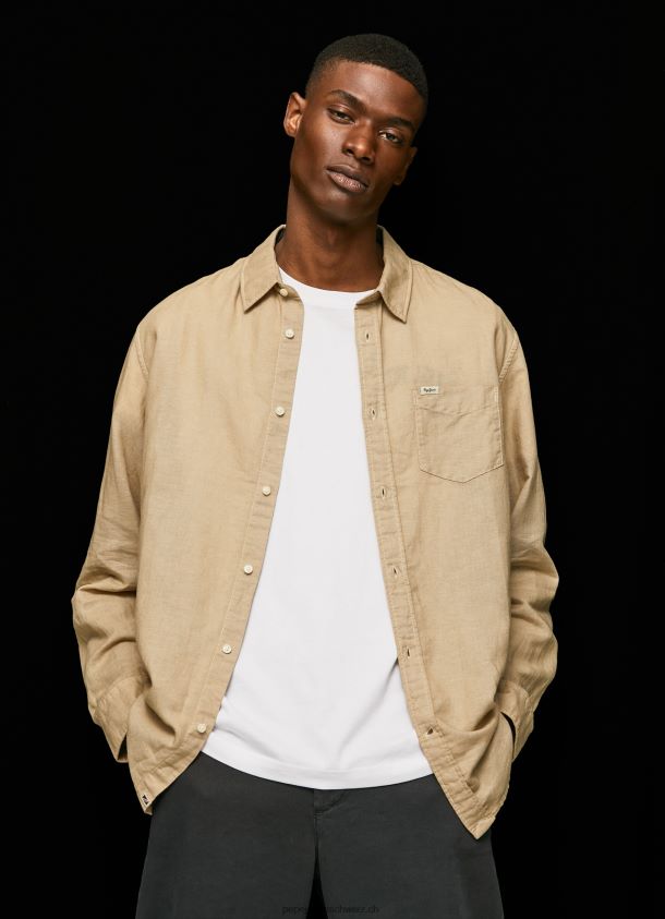 Parker langärmliges Hemd Männer Pepe Jeans Kamel 84XH6T1039