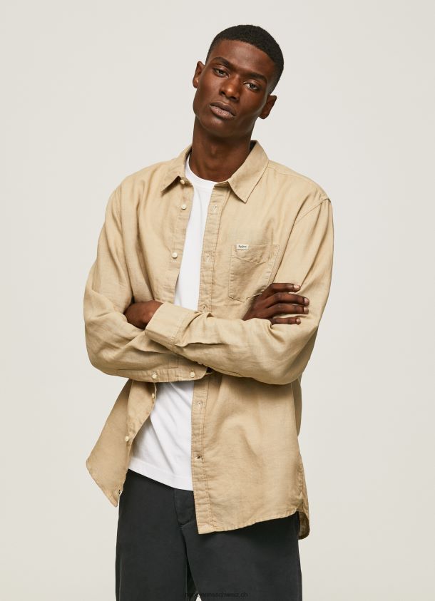 Parker langärmliges Hemd Männer Pepe Jeans Kamel 84XH6T1039