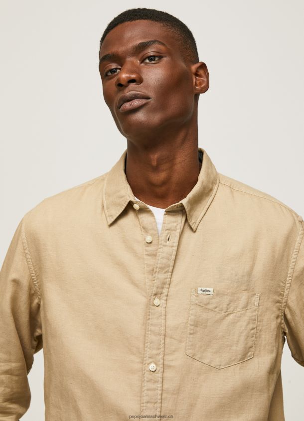 Parker langärmliges Hemd Männer Pepe Jeans Kamel 84XH6T1039
