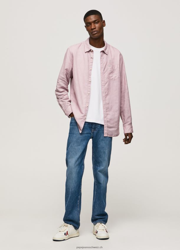 Parker langärmliges Hemd Männer Pepe Jeans Rosa bleichen 84XH6T1051