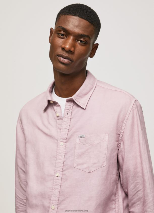Parker langärmliges Hemd Männer Pepe Jeans Rosa bleichen 84XH6T1051