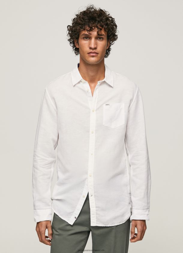 Parker langärmliges Hemd Männer Pepe Jeans Weiss 84XH6T1073