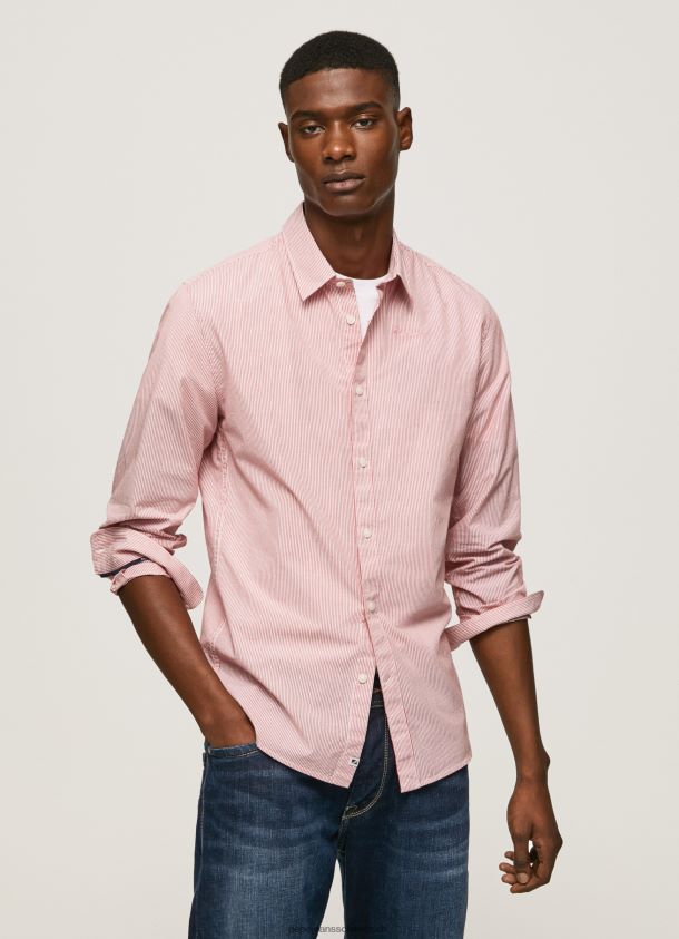 Percy Popeline-Hemd mit Bengal-Streifen Männer Pepe Jeans studiorot 84XH6T1074