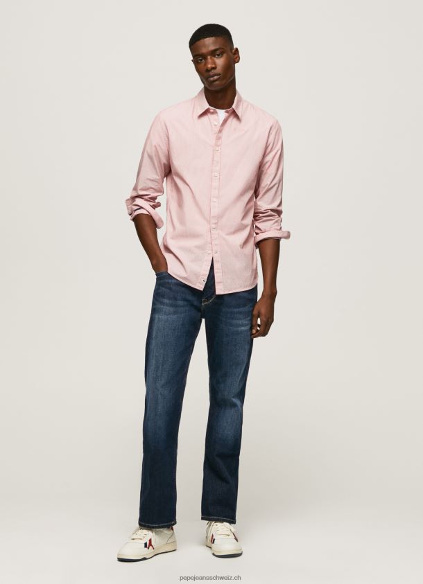 Percy Popeline-Hemd mit Bengal-Streifen Männer Pepe Jeans studiorot 84XH6T1074