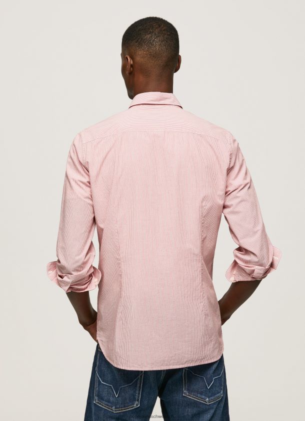 Percy Popeline-Hemd mit Bengal-Streifen Männer Pepe Jeans studiorot 84XH6T1074