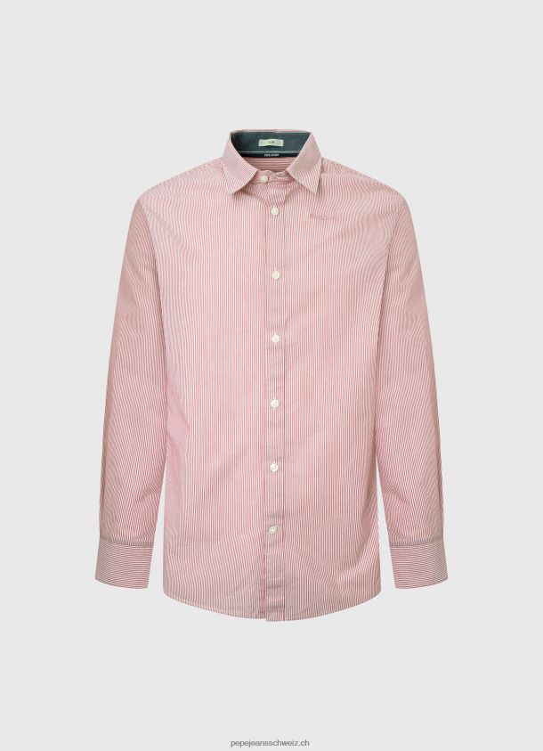 Percy Popeline-Hemd mit Bengal-Streifen Männer Pepe Jeans studiorot 84XH6T1074