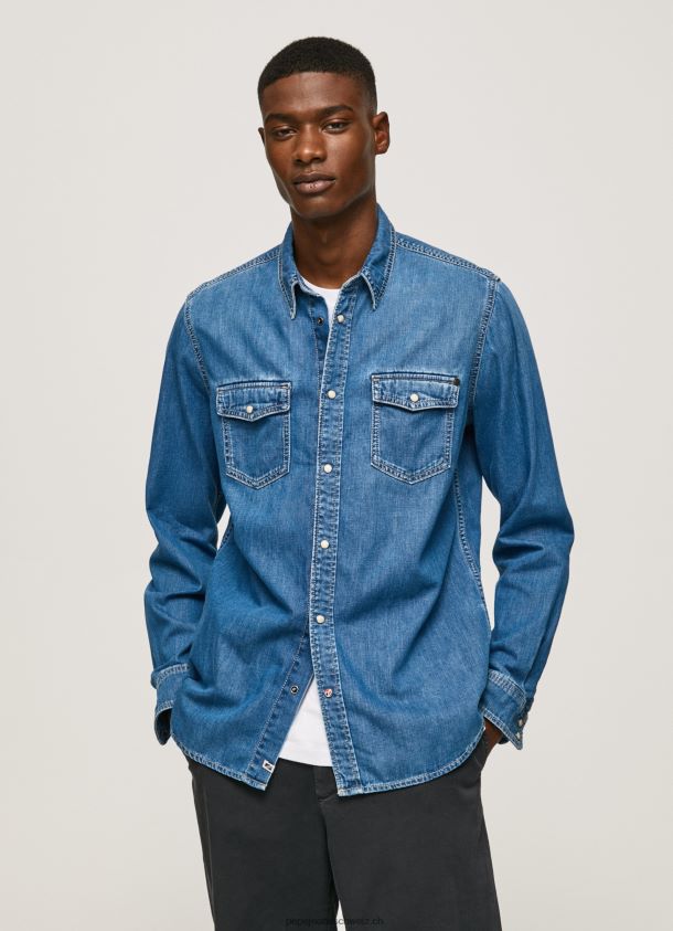 Schmal geschnittenes Jeanshemd Männer Pepe Jeans Denim 84XH6T1023