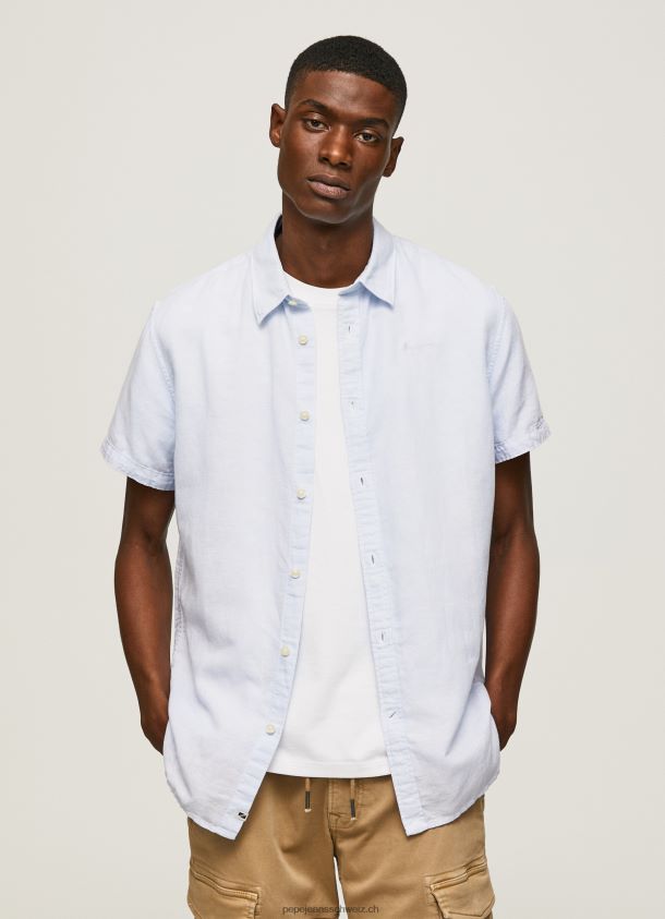 kurzärmliges Parker-Shirt Männer Pepe Jeans blau bleichen 84XH6T1054
