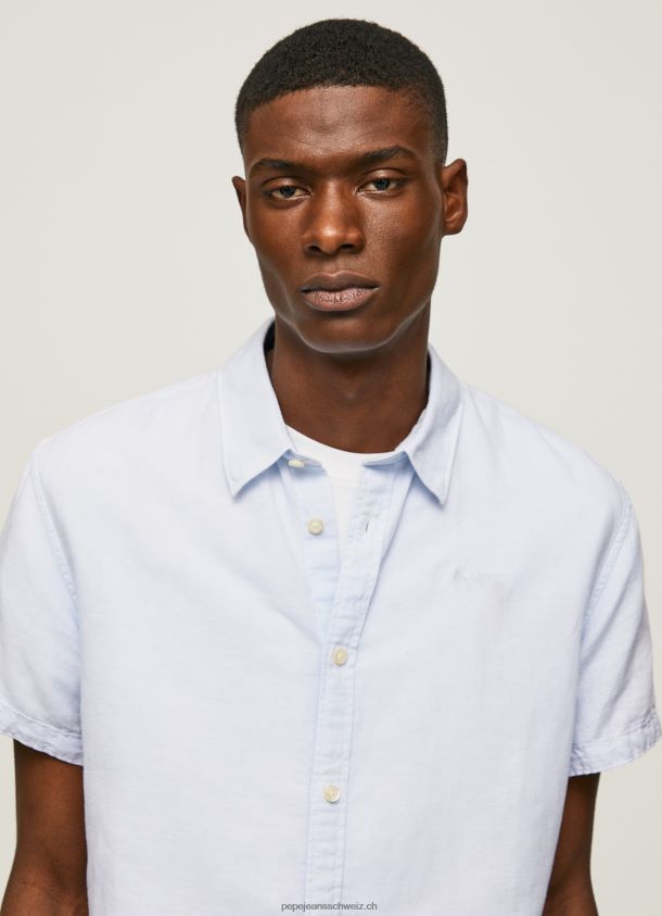 kurzärmliges Parker-Shirt Männer Pepe Jeans blau bleichen 84XH6T1054